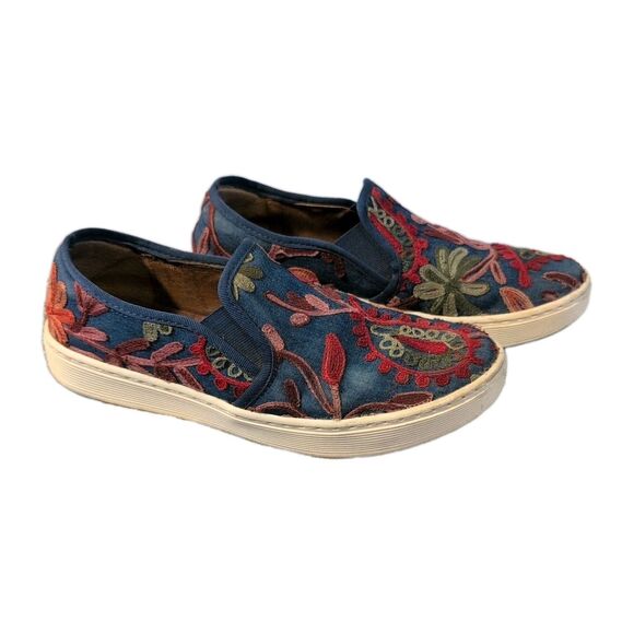 Sofft Shoes - Sofft Shoe Slip On Somers Floral Embroidered Denim Boho Sz 8.5 M Leather Lining